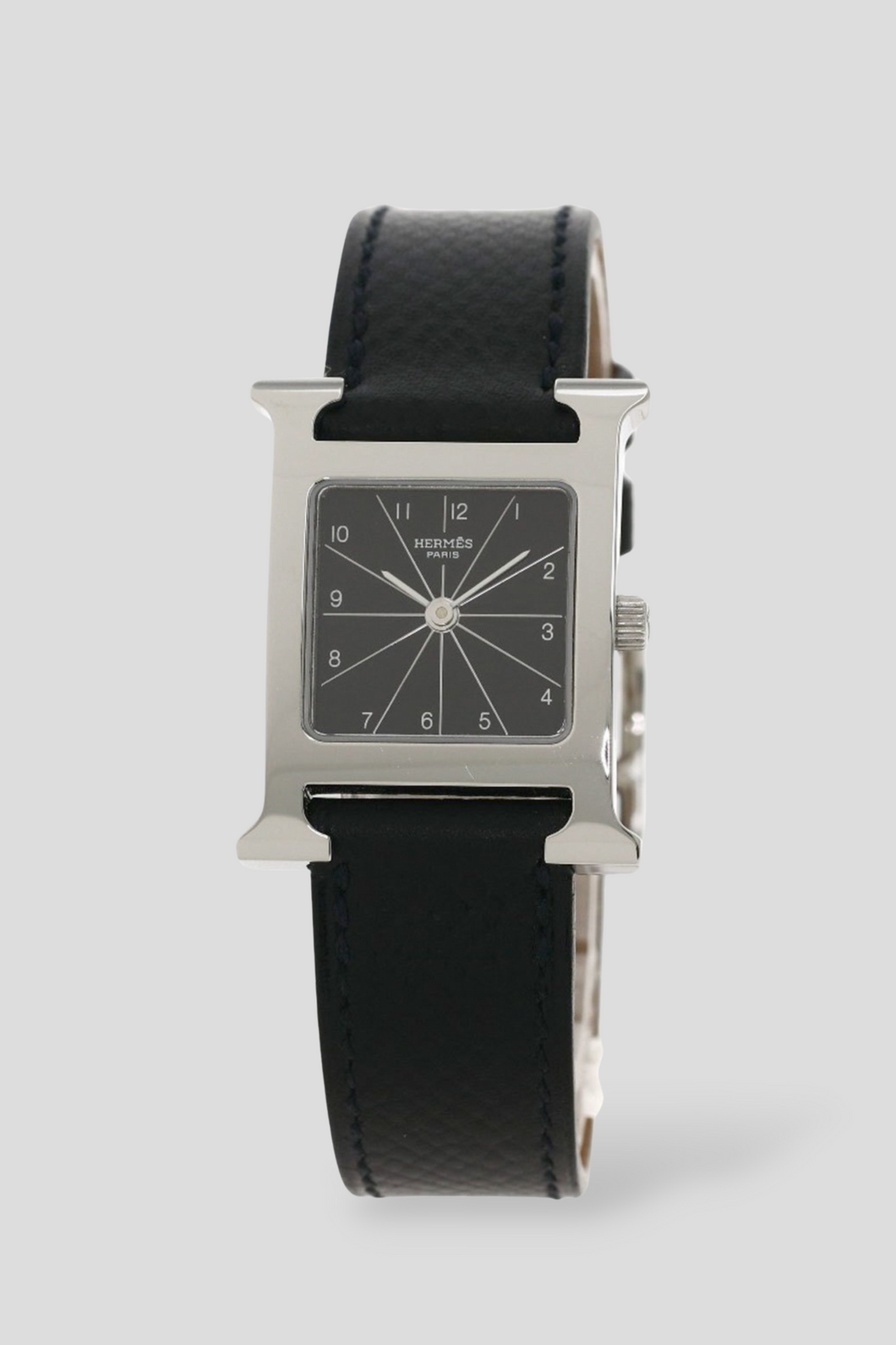 Black Steel Heure H Mini Watch by Hermès