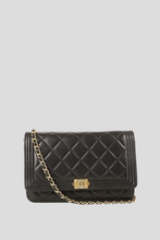 Load image into Gallery viewer, Black GHW Lambskin Boy Wallet On Chain by Chanel
