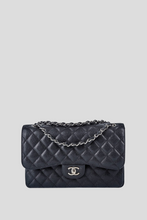 Load image into Gallery viewer, Black SHW Caviar Jumbo Classic Double Flap Bag by Chanel
