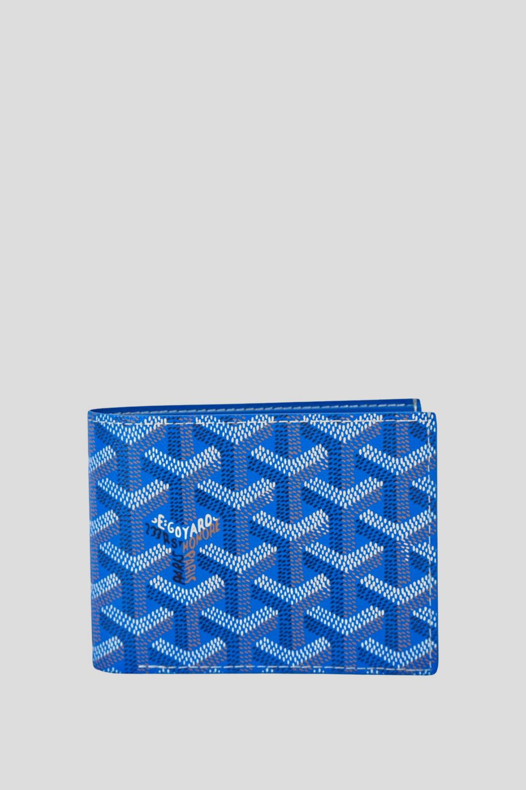 Blue Goyardine Victoire Bi-Fold Wallet by Goyard