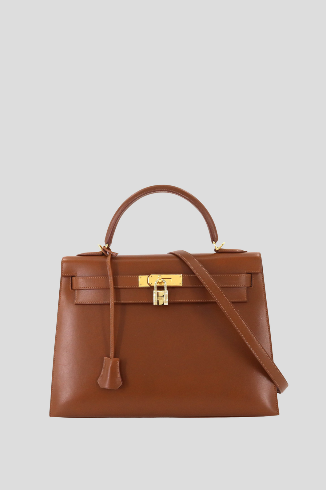 Fauve GHW Kelly Sellier 32 Box Calf Bag by Hermès