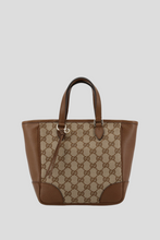 Load image into Gallery viewer, Brown GG Canvas and Leather Mini Tote Bag by Gucci
