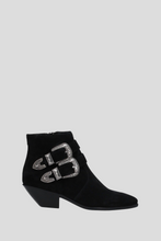 Load image into Gallery viewer, Black Suede Cowboy Ankle Boot Size 36.5 / UK 3.5 by Saint Laurent
