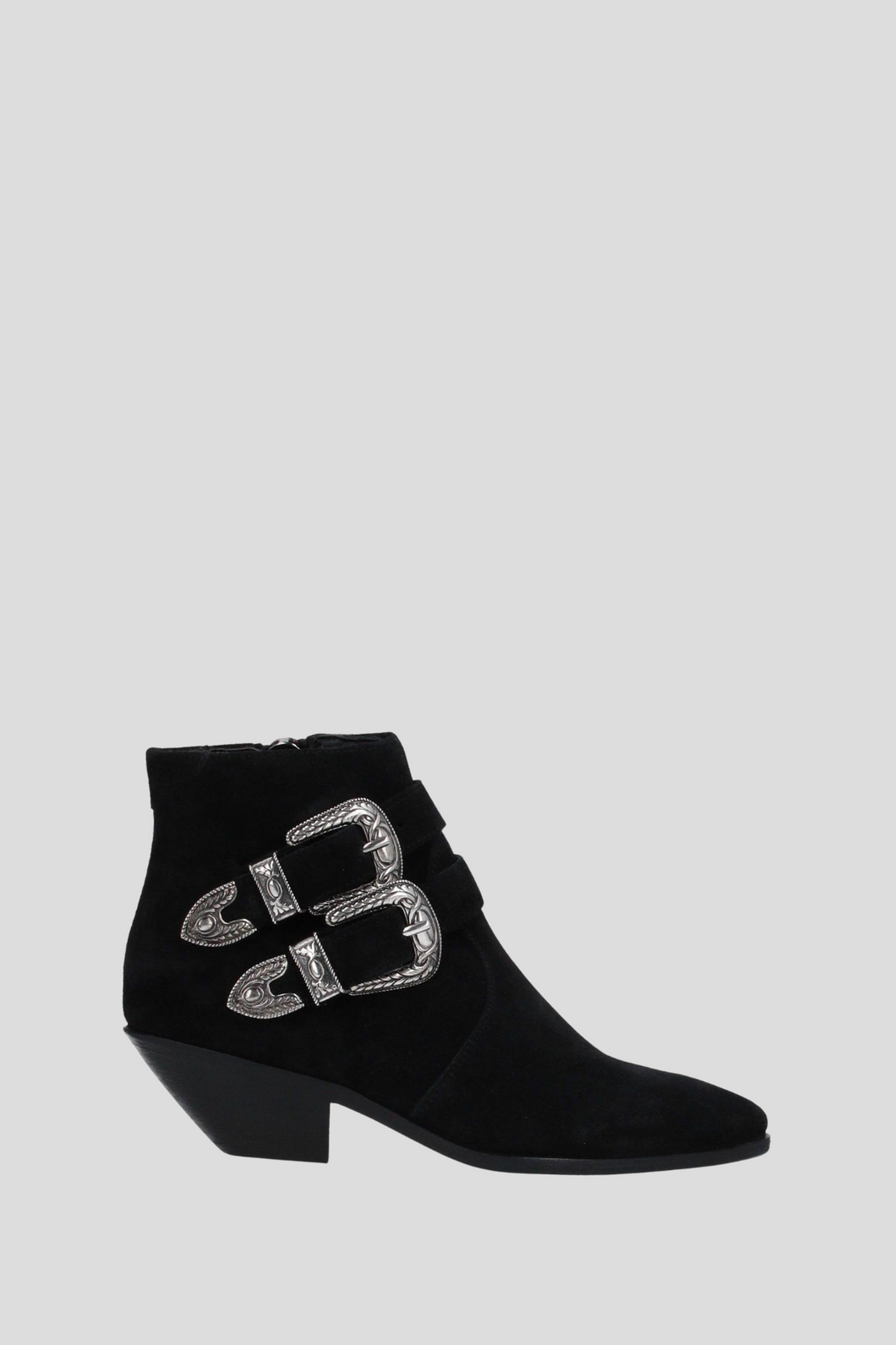 Black Suede Cowboy Ankle Boot Size 36.5 / UK 3.5 by Saint Laurent