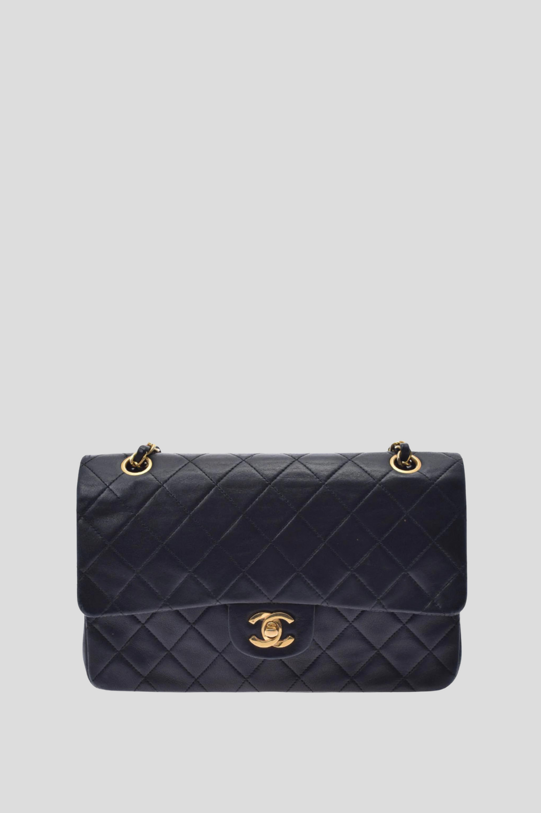 Black GHW Lambskin Medium Classic Double Flap Bag by Chanel