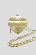 Load image into Gallery viewer, Gold Lambskin GHW Mini Heart Bag by Chanel
