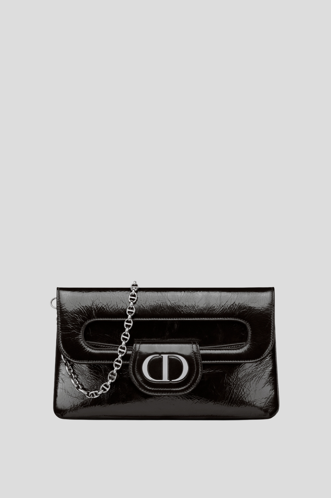 Black Patent Lambskin Medium Double Bag by Dior