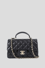 Load image into Gallery viewer, Black GHW Lambskin Mini Top Handle Bag by Chanel
