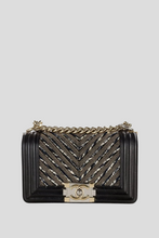 Load image into Gallery viewer, Black Limited Edition Woven Small Boy Bag by Chanel
