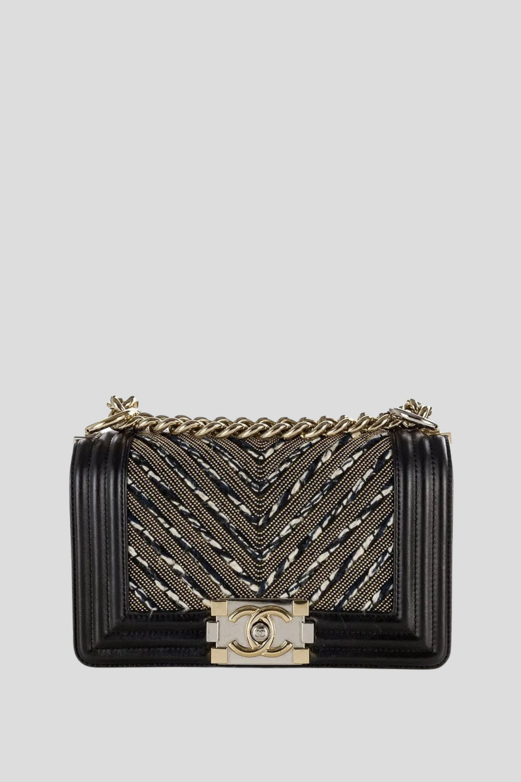 Black Limited Edition Woven Small Boy Bag by Chanel