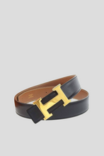 Load image into Gallery viewer, Gold H Belt Buckle and Reversible Leather Strap by Hermès
