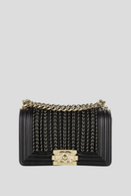 Load image into Gallery viewer, Black Limited Edition Embroidered Small Boy Bag by Chanel
