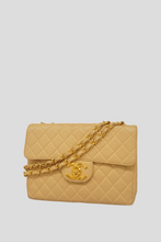 Load image into Gallery viewer, Beige GHW Lambskin Jumbo Single Flap Bag by Chanel
