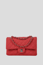 Load image into Gallery viewer, Coral SHW Jersey Medium Classic Double Flap Bag by Chanel
