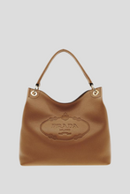 Load image into Gallery viewer, Brown Logo Phenix Vitello Hobo Bag by Prada
