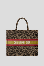 Load image into Gallery viewer, Brown Velvet Embroidery Large Dior Book Tote by Dior
