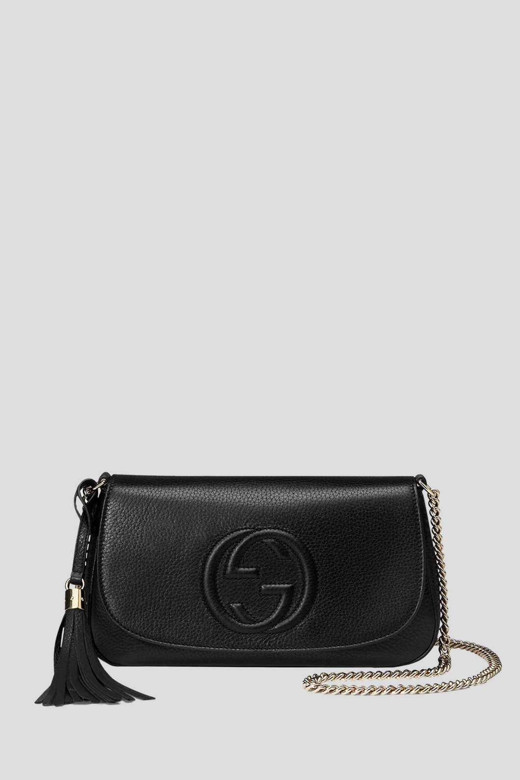 Black Interlocking GG Soho Shoulder Bag by Gucci