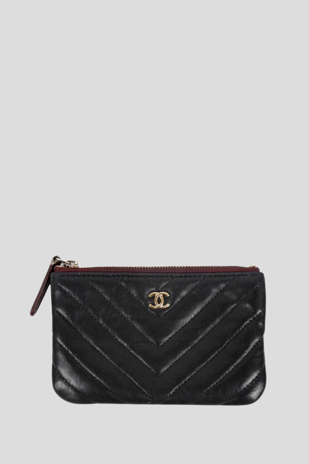 Black GHW Lambskin Mini O Case by Chanel