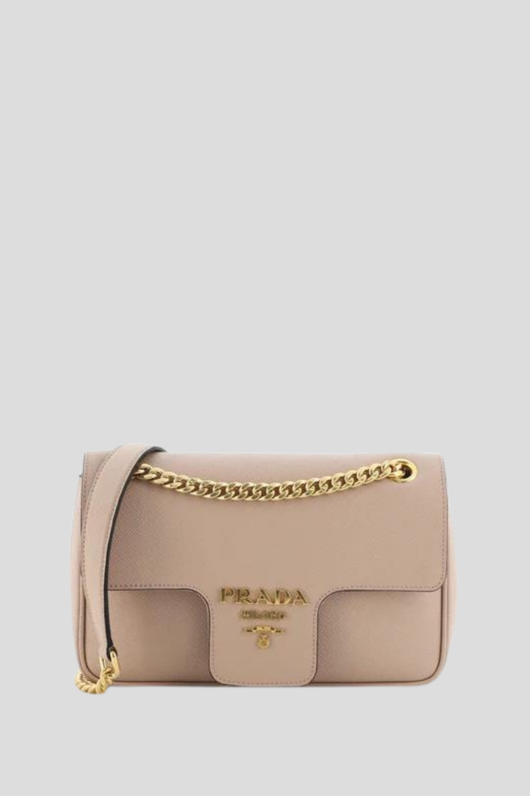 Beige Saffiano Pattina Crossbody Bag by Prada