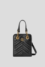 Load image into Gallery viewer, Black Gucci Marmont Matelassé Mini Crossbody Bag by Gucci
