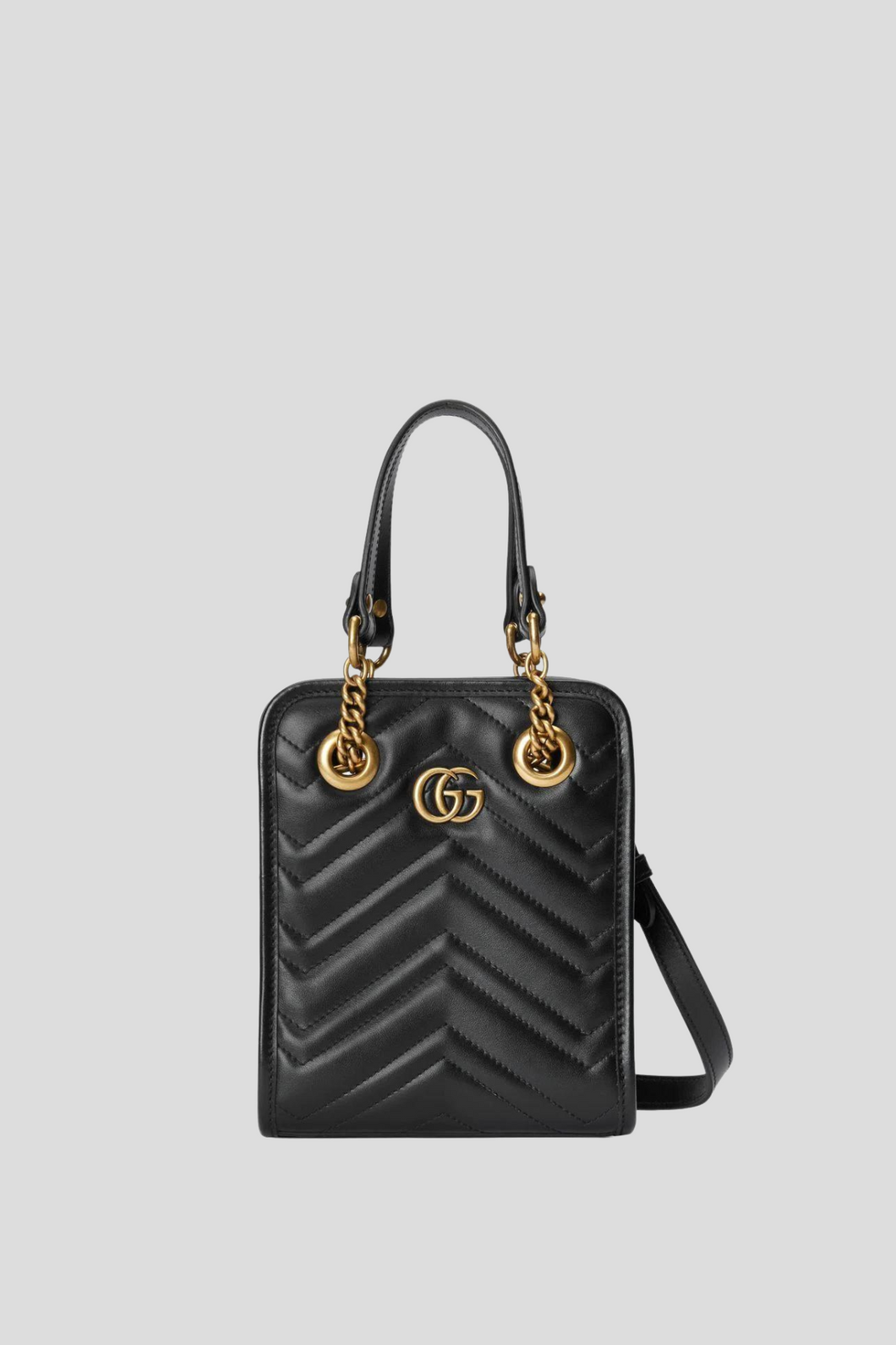 Black Gucci Marmont Matelassé Mini Crossbody Bag by Gucci