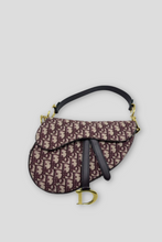 Load image into Gallery viewer, Burgundy Oblique Jacquard Saddle Bag by Dior
