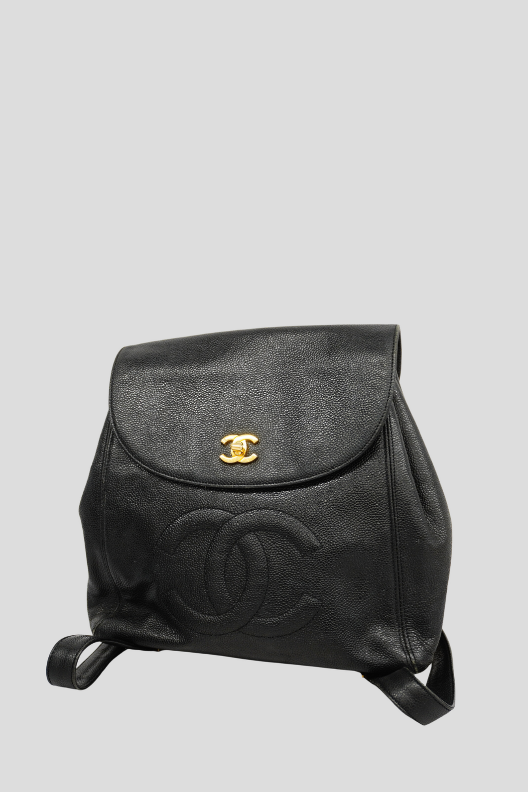 Black GHW Caviar Coco Backpack by Chanel