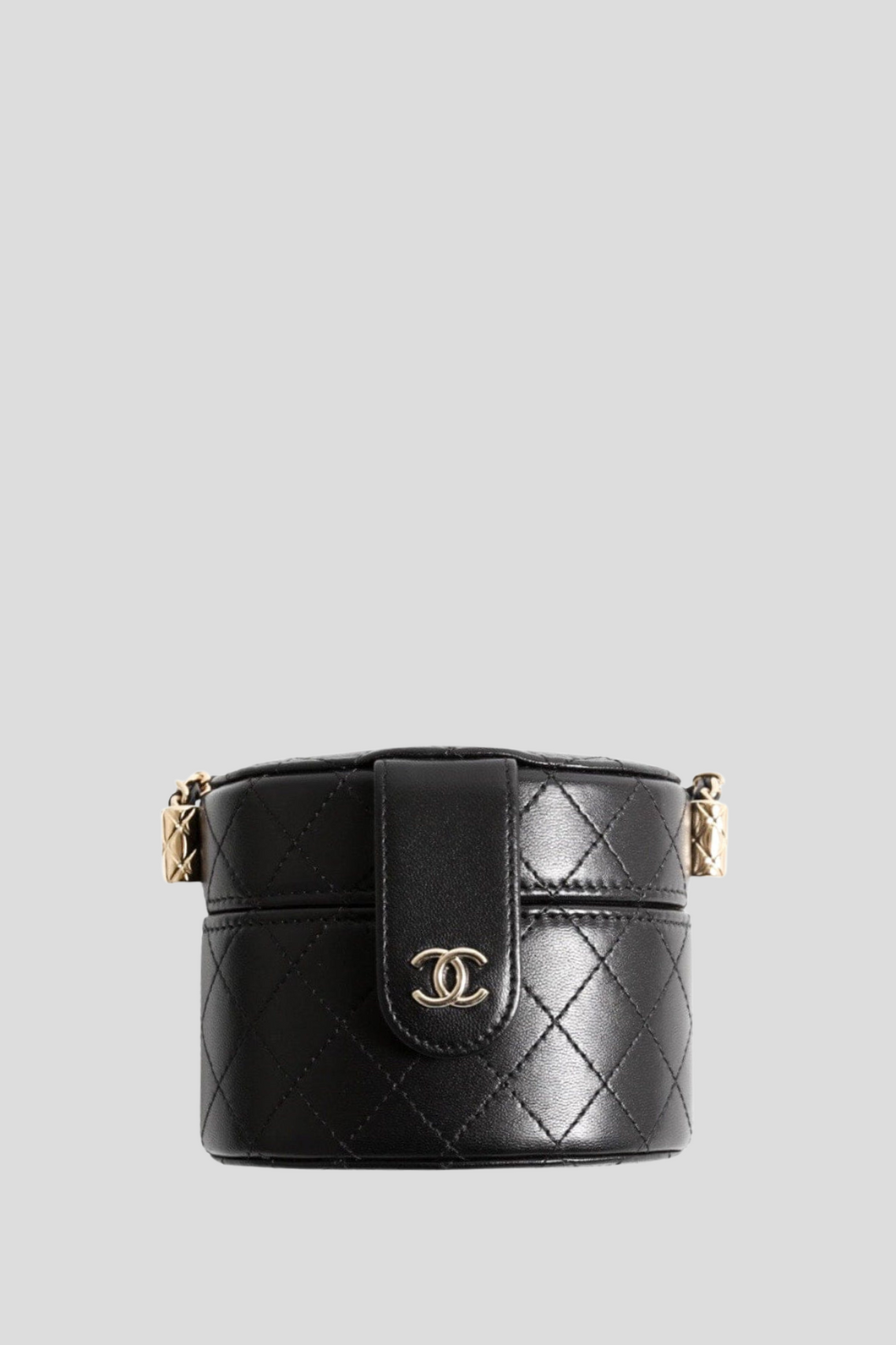 Black GHW Lambskin CC Small Allure Vanity Case With Chain by Chanel