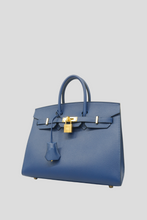 Load image into Gallery viewer, Blue France GHW Birkin 25 Sellier Madame Leather Bag by Hermès
