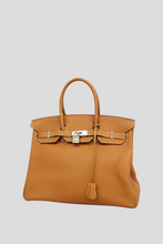 Load image into Gallery viewer, Gold PHW Birkin 35 Taurillon Clemence Leather Bag by Hermès
