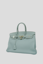 Load image into Gallery viewer, Bleu Lin PHW Birkin 35 Togo Leather Bag by Hermès
