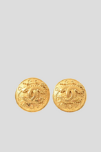 Load image into Gallery viewer, Gold Coco Statement Clip On Earrings by Chanel
