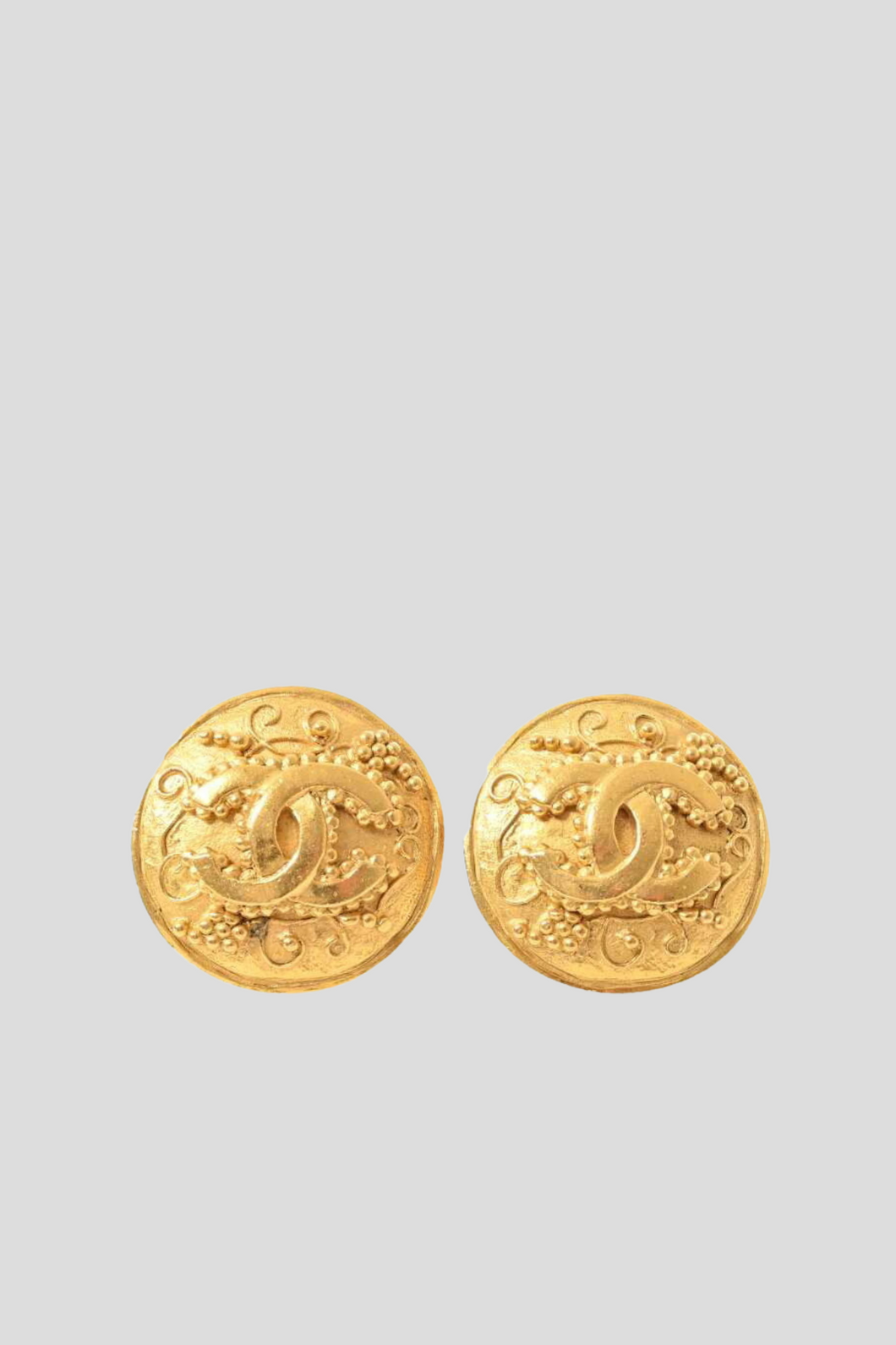 Gold Coco Statement Clip On Earrings by Chanel