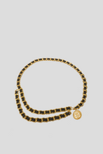 Load image into Gallery viewer, Gold Metal Lambskin Medallion Chain Belt Necklace by Chanel
