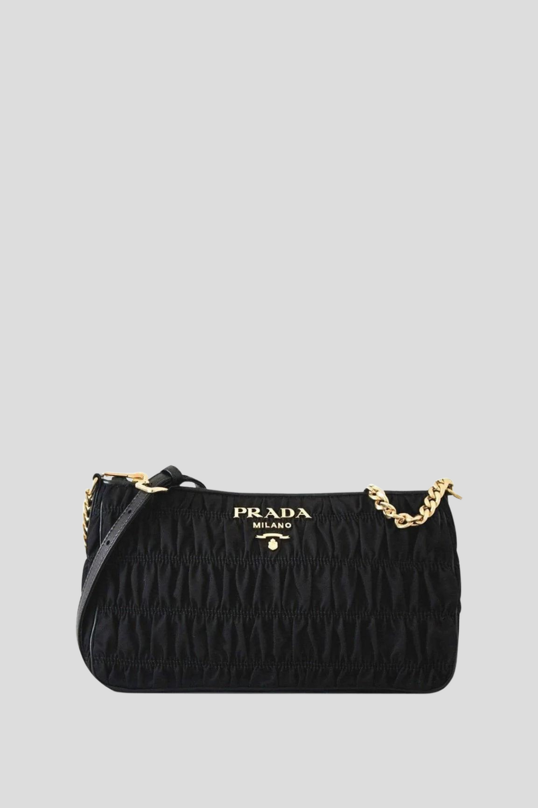 Black Tessuto Gaufre Shoulder Bag by Prada