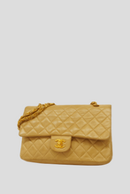 Load image into Gallery viewer, Beige GHW Lambskin Medium Classic Double Flap Bag by Chanel
