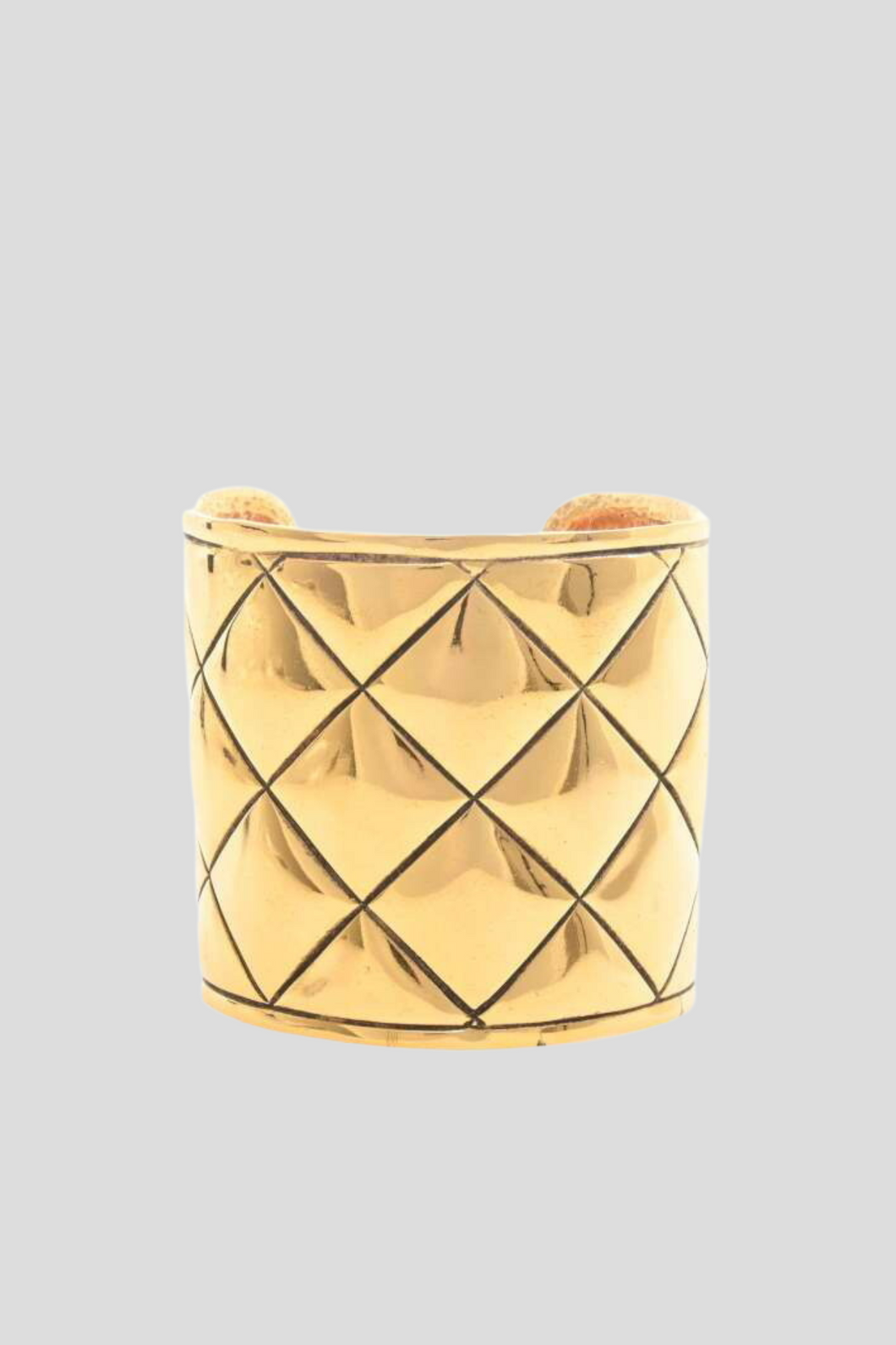 Gold Diamond Quilt Bangle by Chanel