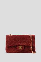 Load image into Gallery viewer, Bordeaux GHW Suede Small Classic Double Flap Bag by Chanel
