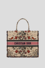 Load image into Gallery viewer, Beige Floral Embroidery Large Dior Book Tote by Dior
