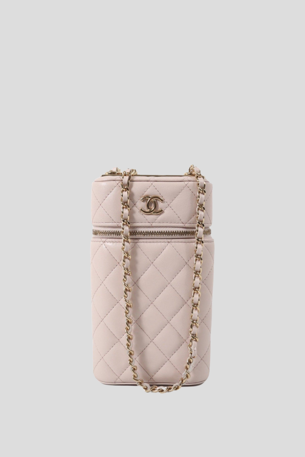 Blush Pink GHW Lambskin Vanity Bag by Chanel