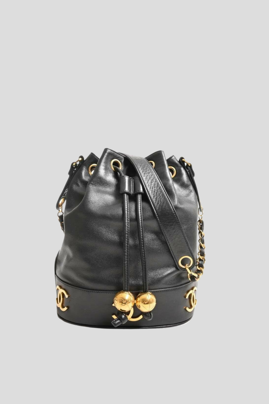 Black Triple Coco Bucket Bag by Chanel