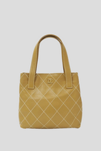 Load image into Gallery viewer, Beige GHW Lambskin Diamond Stitch Tote Bag by Chanel
