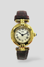 Load image into Gallery viewer, Burgundy Tank Must Colisée Yellow Gold Plated Watch by Cartier
