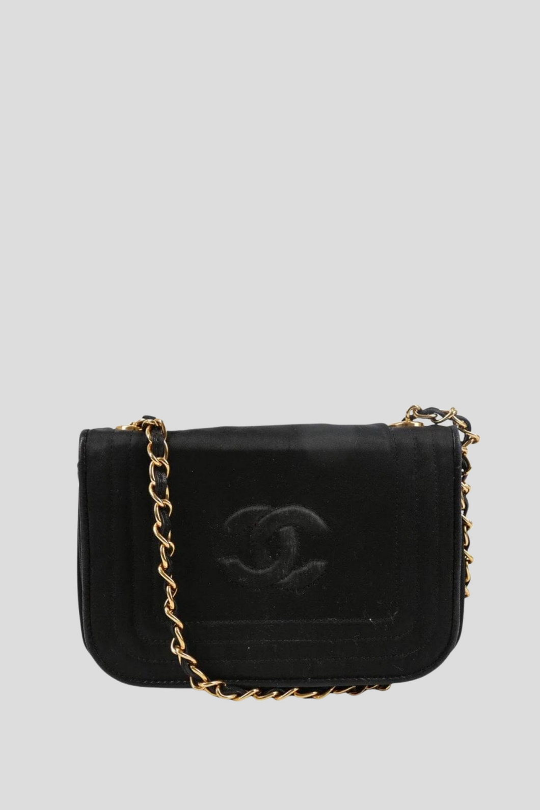 Black GHW Satin CC Mini Crossbody Bag by Chanel