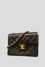 Load image into Gallery viewer, Black GHW Lambskin 17cm Mini Flap Bag by Chanel
