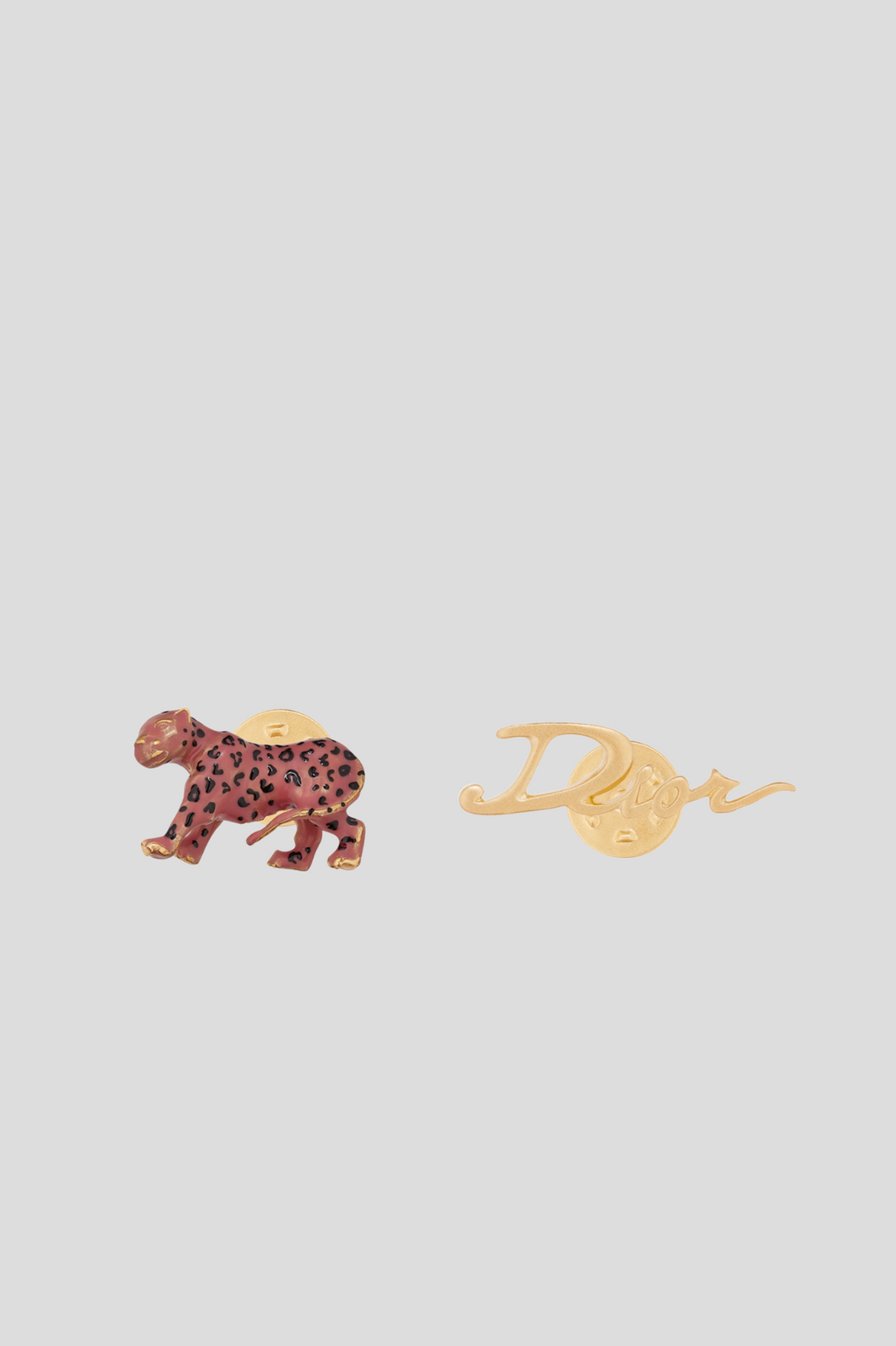 Gold D-Charms Pop Leopard Pin Set by Dior