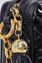 Load image into Gallery viewer, Black Patent Leather Chain Camera Shoulder Bag by Chanel
