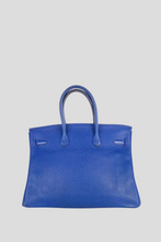 Load image into Gallery viewer, Bleu Electrique PHW Birkin 35 Clemence Leather Bag by Hermès
