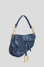 Load image into Gallery viewer, Blue Dior Flowers Embroidered Denim Saddle Bag by Dior
