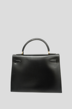 Load image into Gallery viewer, Black GHW Kelly Sellier 32 Box Calf Bag by Hermès
